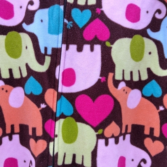 Carter's Toddlers One Piece Zippered  Footed Pajamas PJs Size 2Ta Elephants - Picture 3 of 4